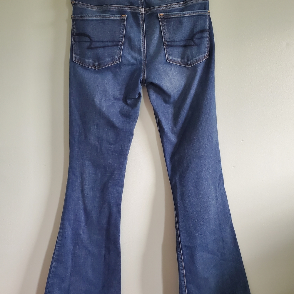 American Eagle Outfitters Dark Blue Flare Jeans - Picture 2 of 4